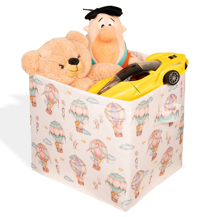 Hot Air Balloon Medium Felt Storage Basket with Lid