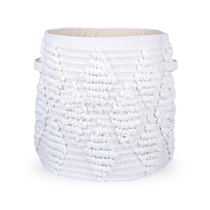 Woven Treasure Large Round Beige Toy Storage Basket