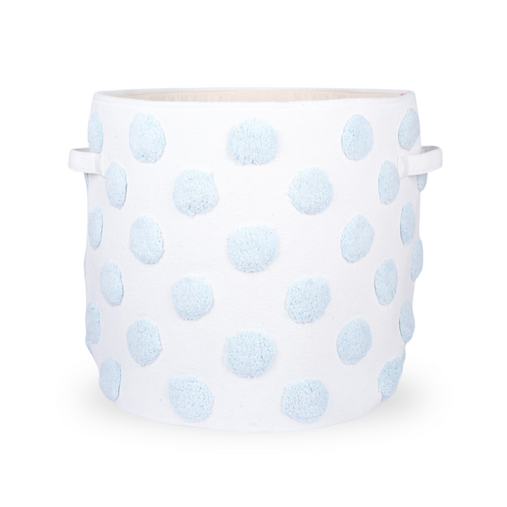 PomPom Extra-Large Round Blue Toy Storage Basket