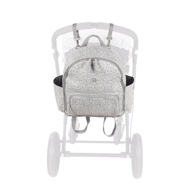 Flower Mellow Grey Backpack Diaper Changing Bag