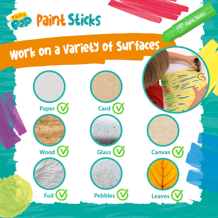 Paint Pop Classic 12 Pack Quick Dry Paint Sticks