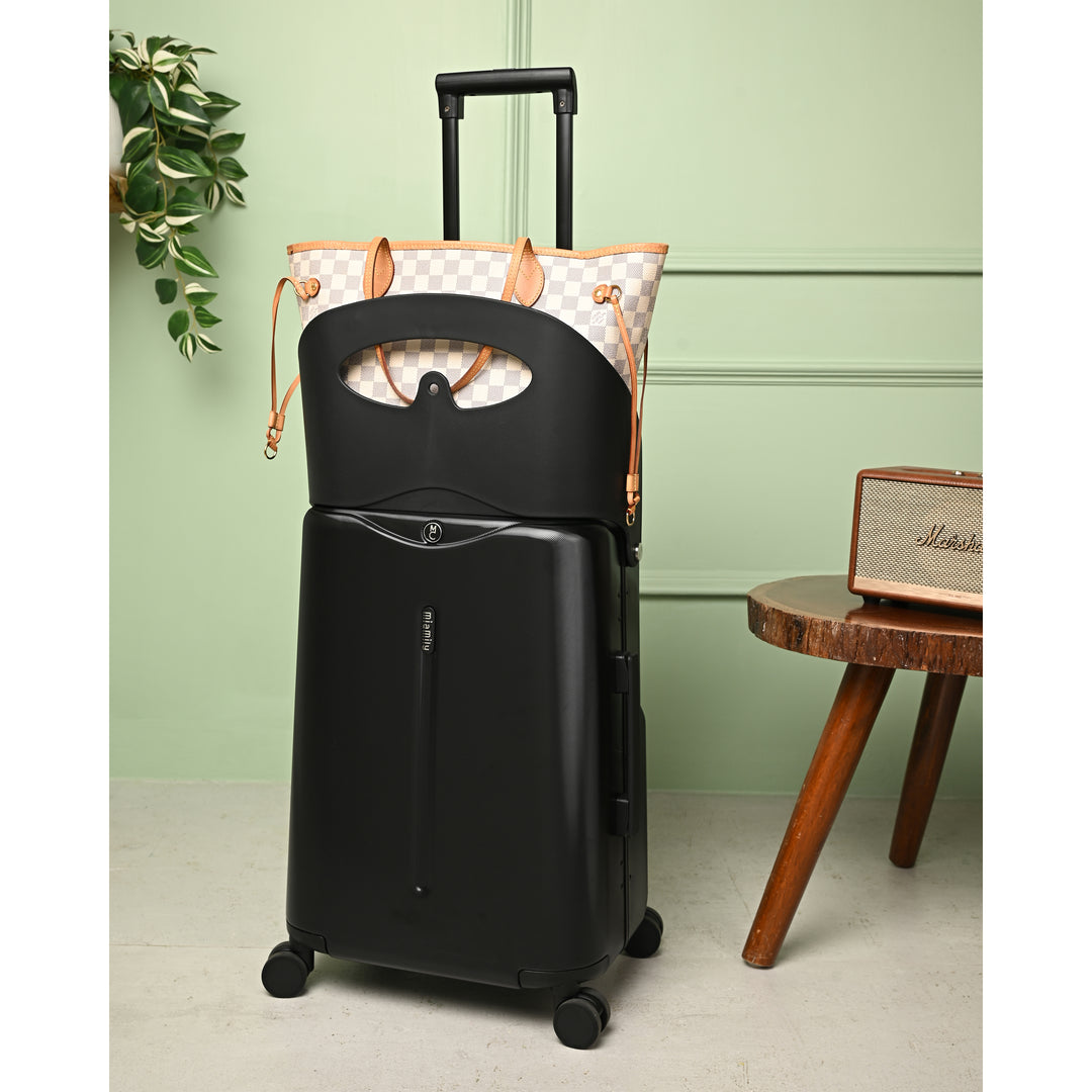 Miamily Midnight Black Ride-On Trolley Carry-On Luggage 18 inches