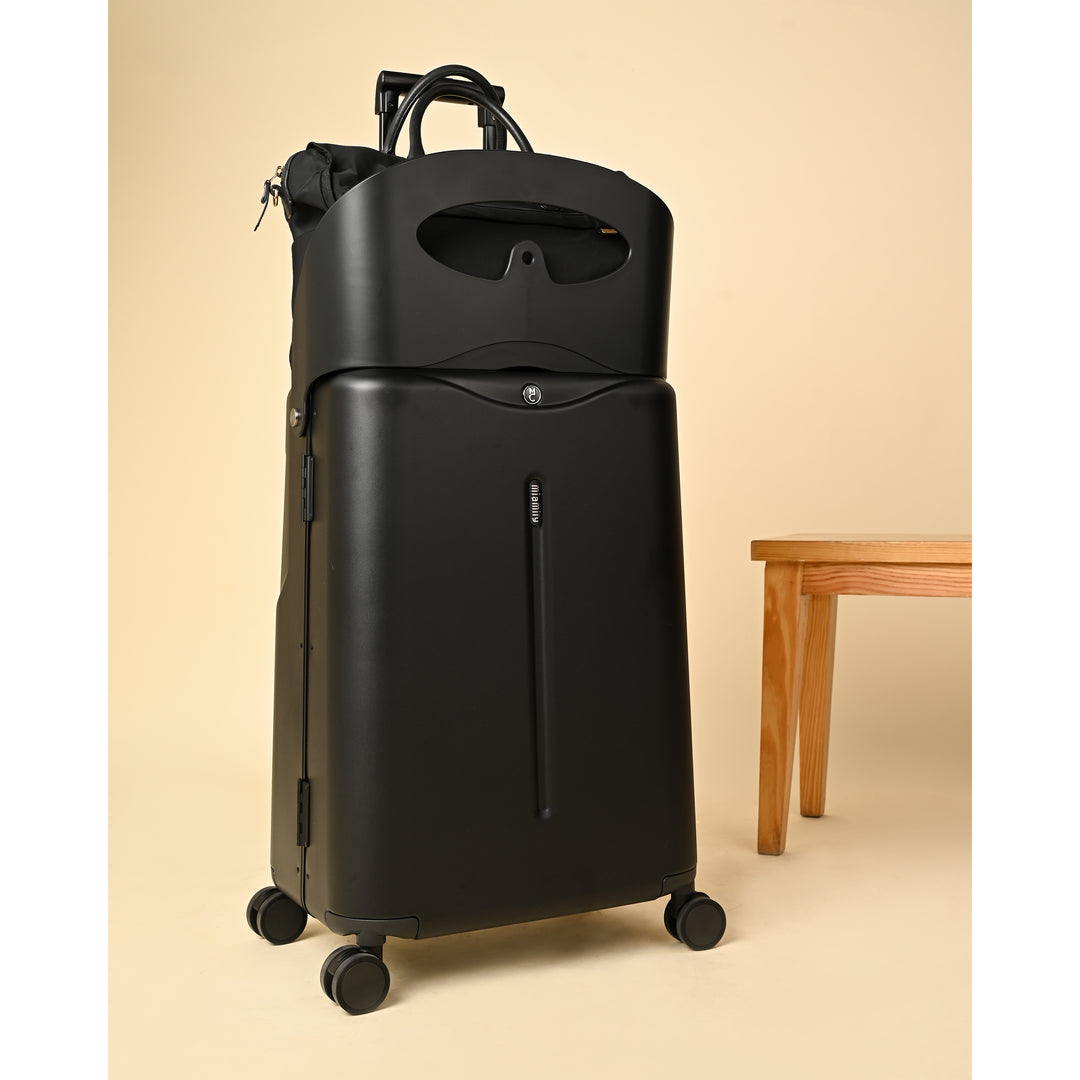 Miamily Midnight Black Ride-On Trolley Check-In Luggage 24 inches