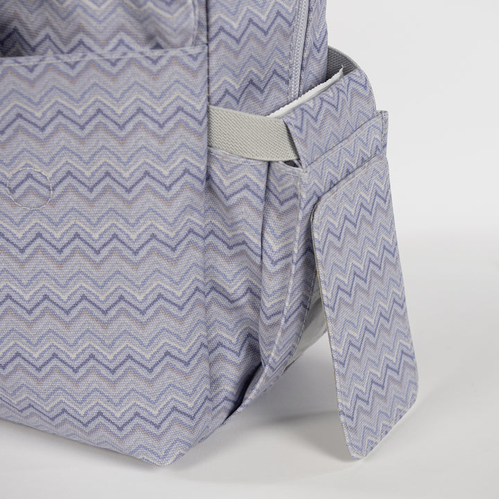 Zigzag Grey Backpack Diaper Changing Bag