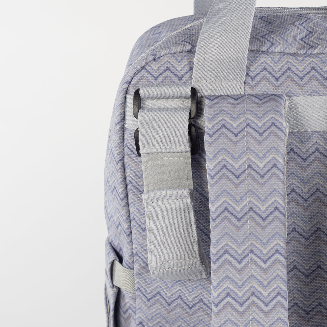 Zigzag Grey Backpack Diaper Changing Bag