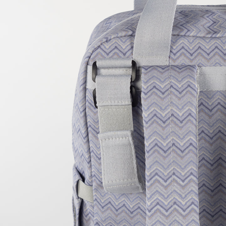 Zigzag Grey Backpack Diaper Changing Bag