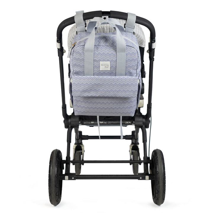 Zigzag Grey Backpack Diaper Changing Bag