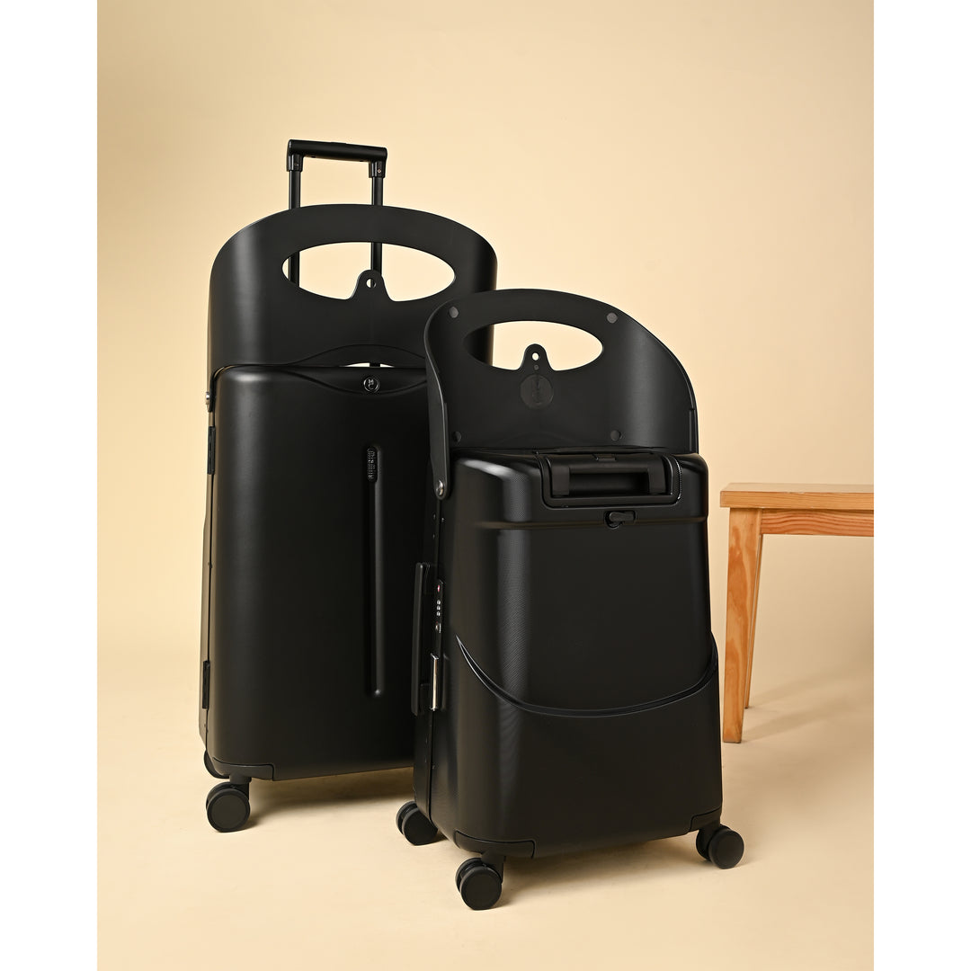 Miamily Midnight Black Ride-On Trolley Check-In Luggage 24 inches