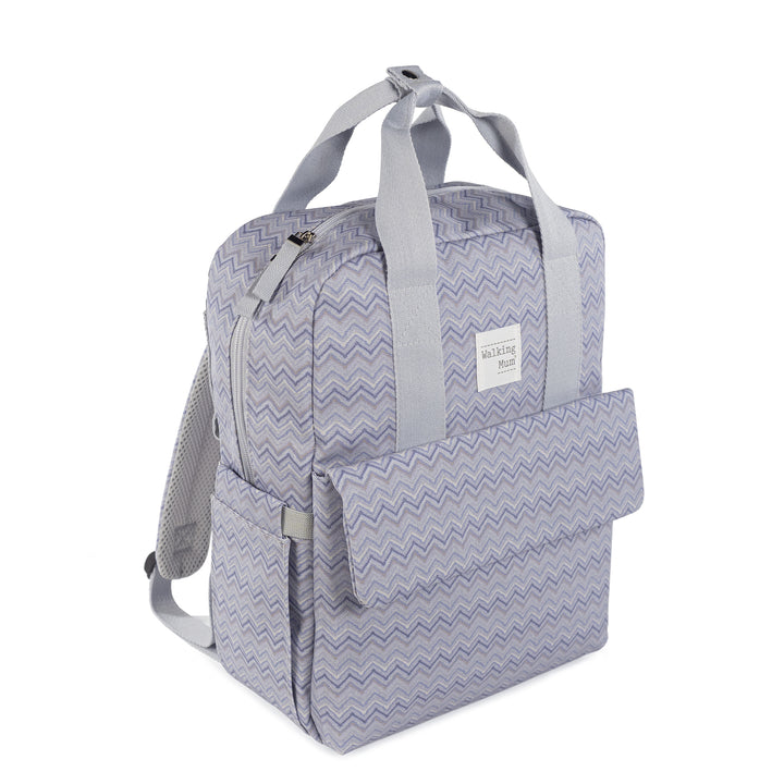 Zigzag Grey Backpack Diaper Changing Bag