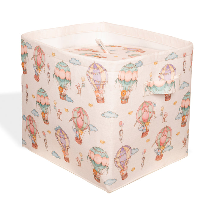 Hot Air Balloon Medium Felt Storage Basket with Lid