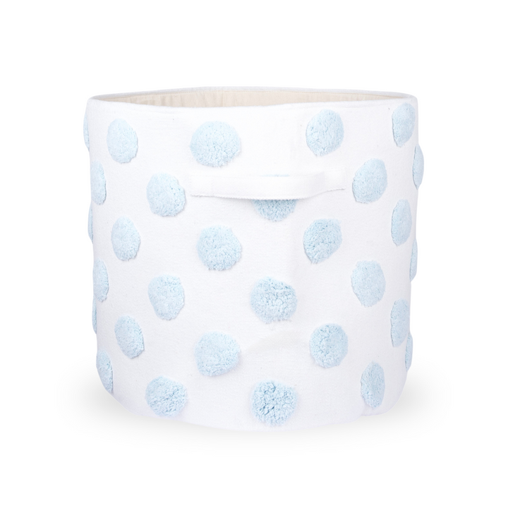 PomPom Extra-Large Round Blue Toy Storage Basket