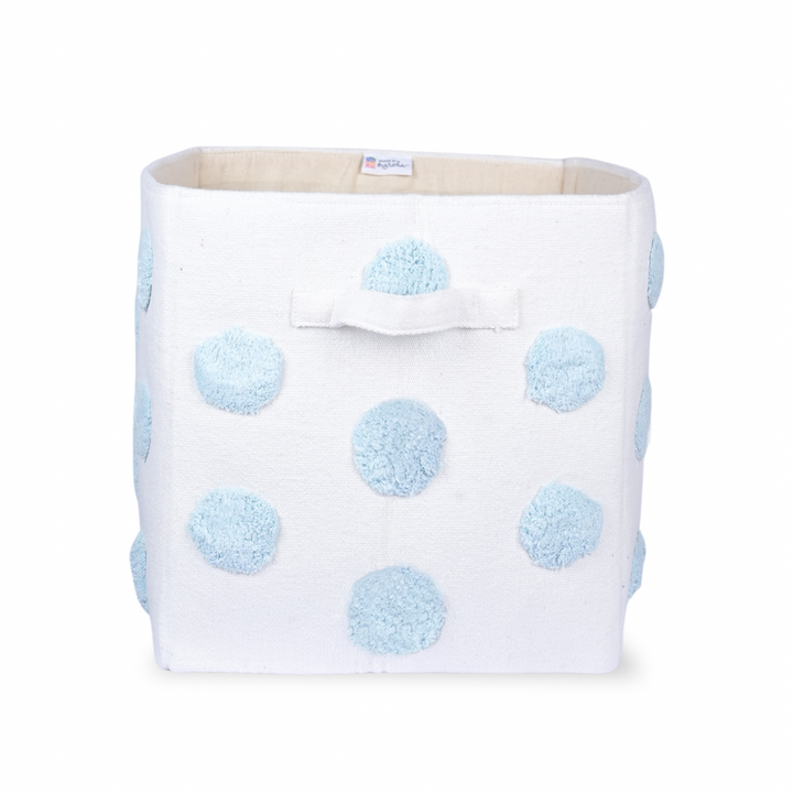 PomPom Large Rectangular Blue Toy Storage Basket