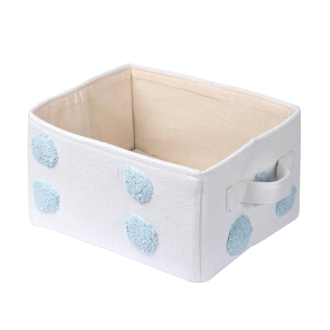 PomPom Small Rectangular Blue Toy Storage Basket