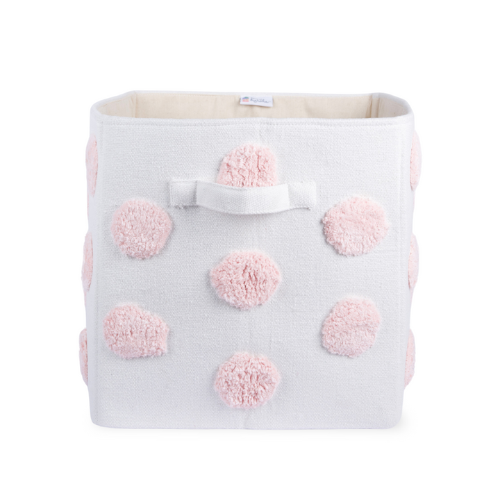 PomPom Large Rectangular Pink Toy Storage Basket