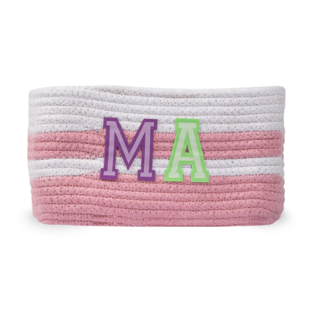 Cotton Rope 'Animal Kingdom' Extra-Small Rectangular Pink Toy Storage Basket