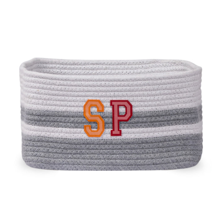 Cotton Rope 'Transport Trail' Small Rectangular Grey Toy Storage Basket