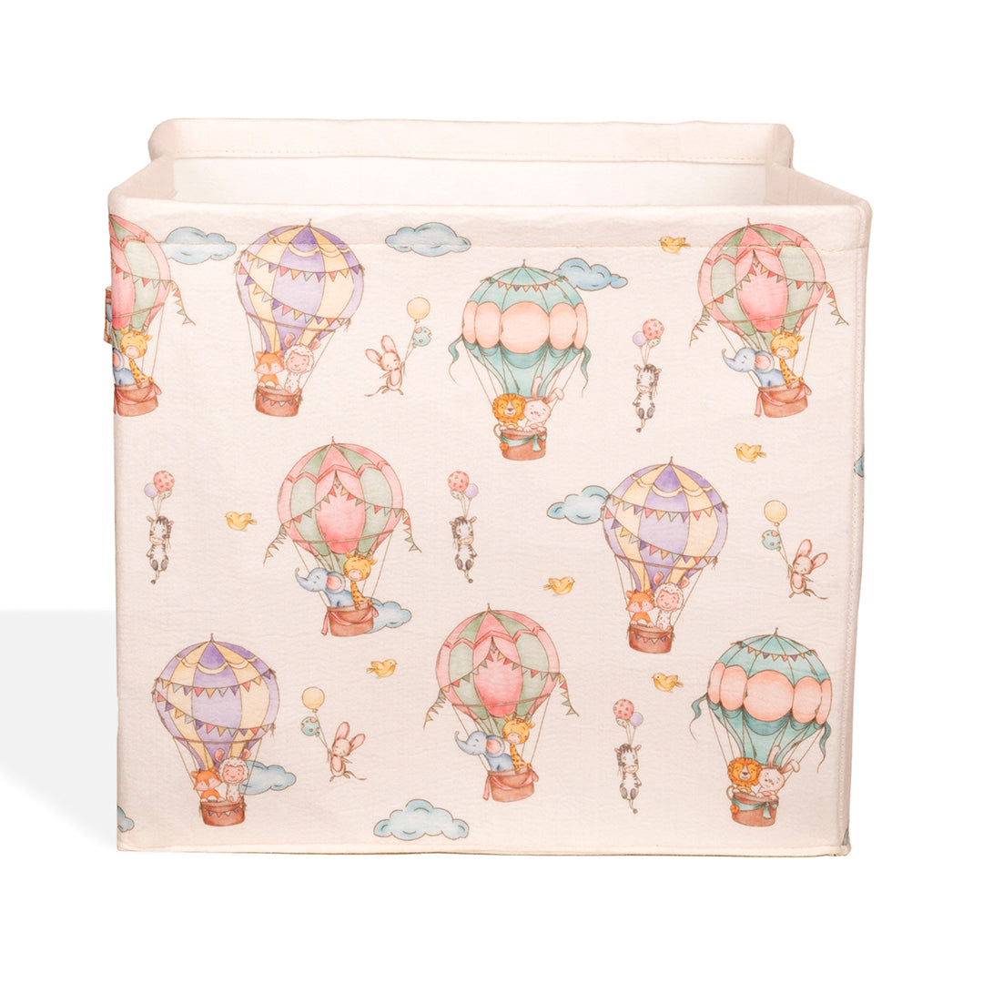 Hot Air Balloon Large Felt Storage Basket with Lid