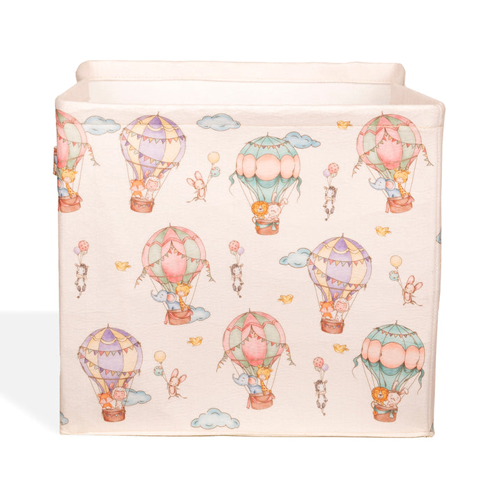 Hot Air Balloon Large Felt Storage Basket with Lid