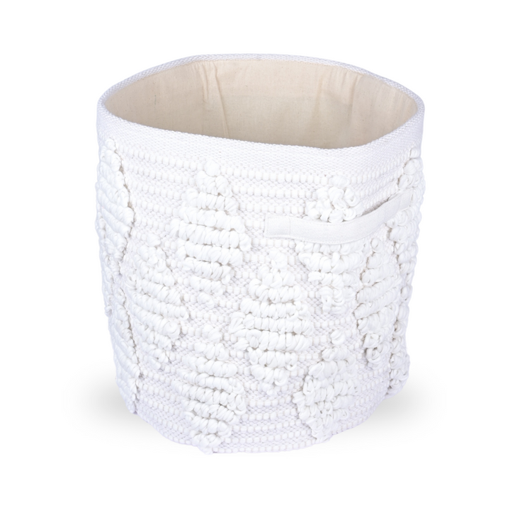 Woven Treasure Large Round Beige Toy Storage Basket