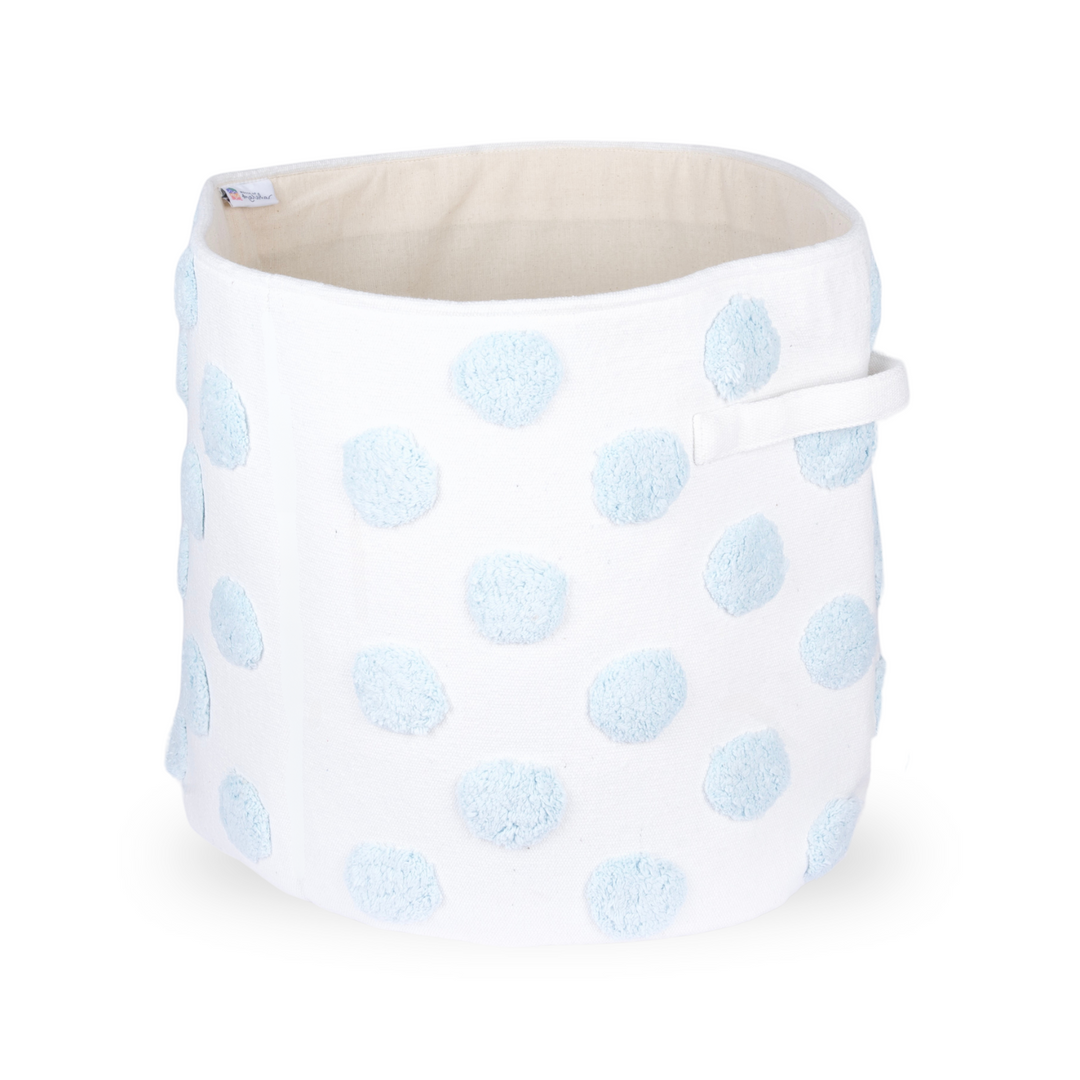 PomPom Extra-Large Round Blue Toy Storage Basket
