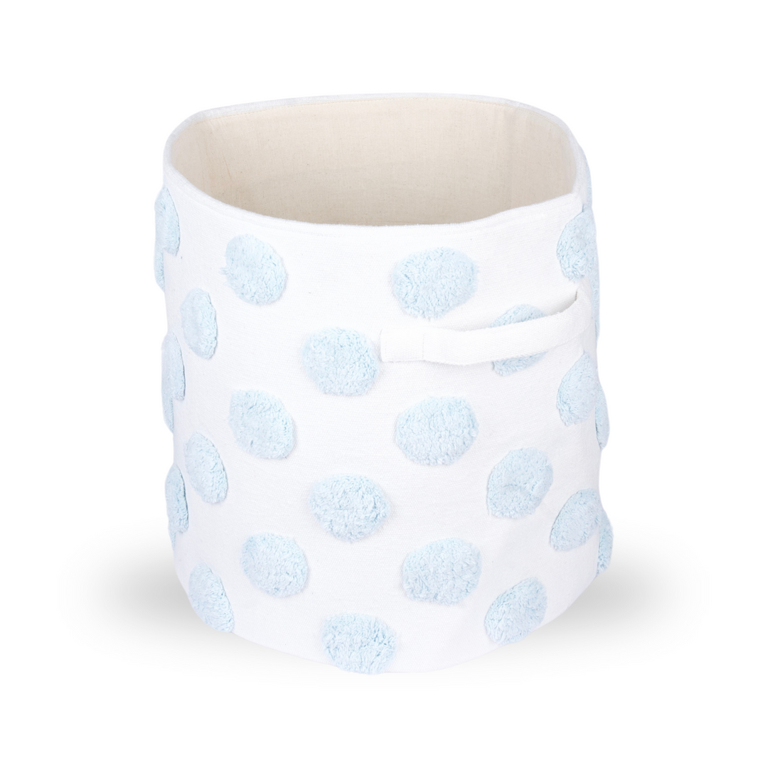 PomPom Large Round Blue Toy Storage Basket