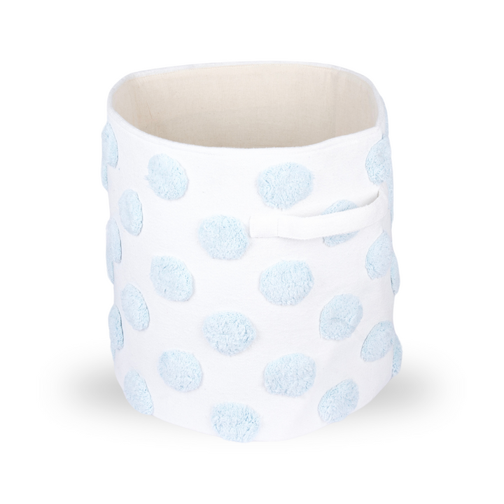 PomPom Large Round Blue Toy Storage Basket