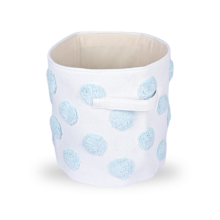 PomPom Medium Round Blue Toy Storage Basket