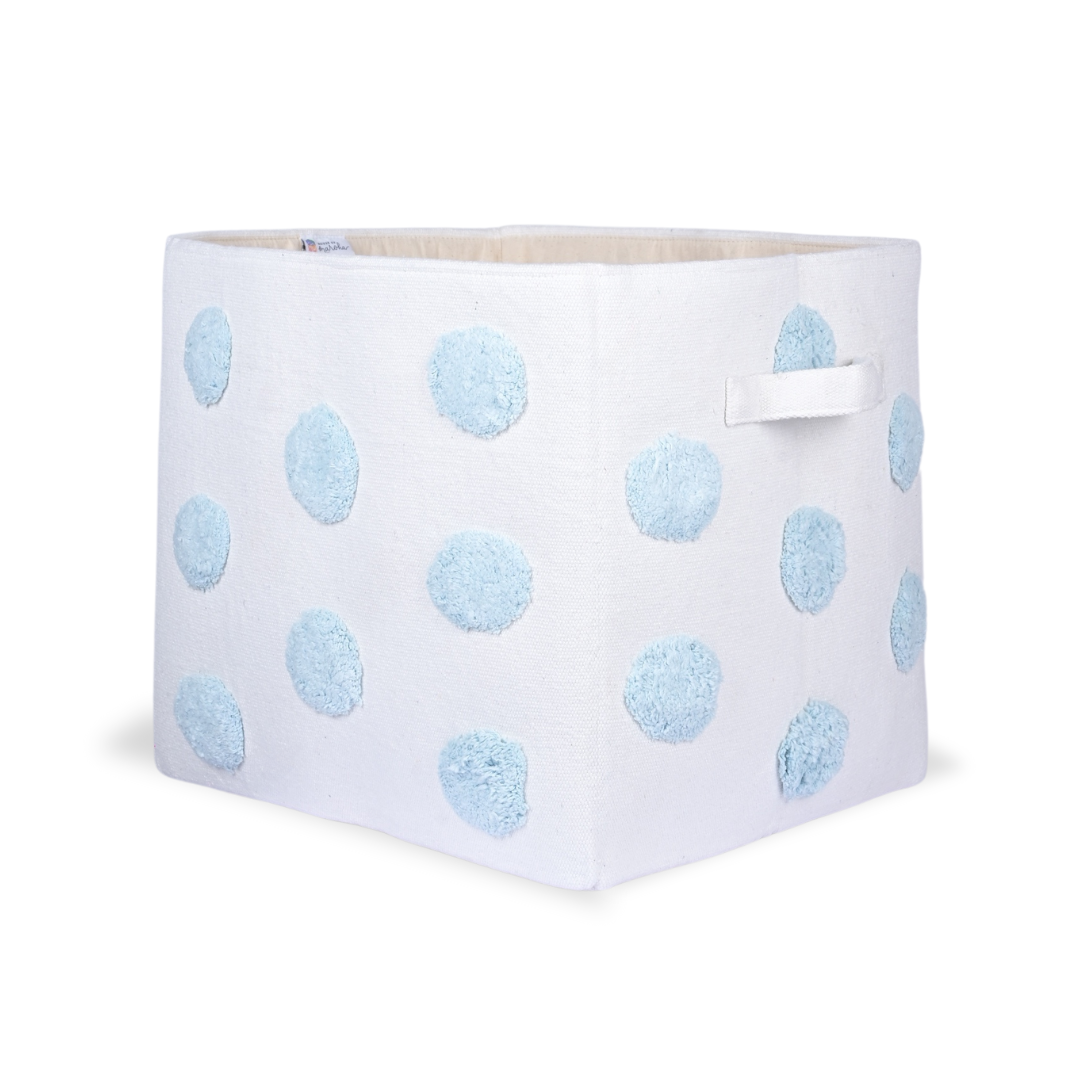 PomPom Large Rectangular Blue Toy Storage Basket