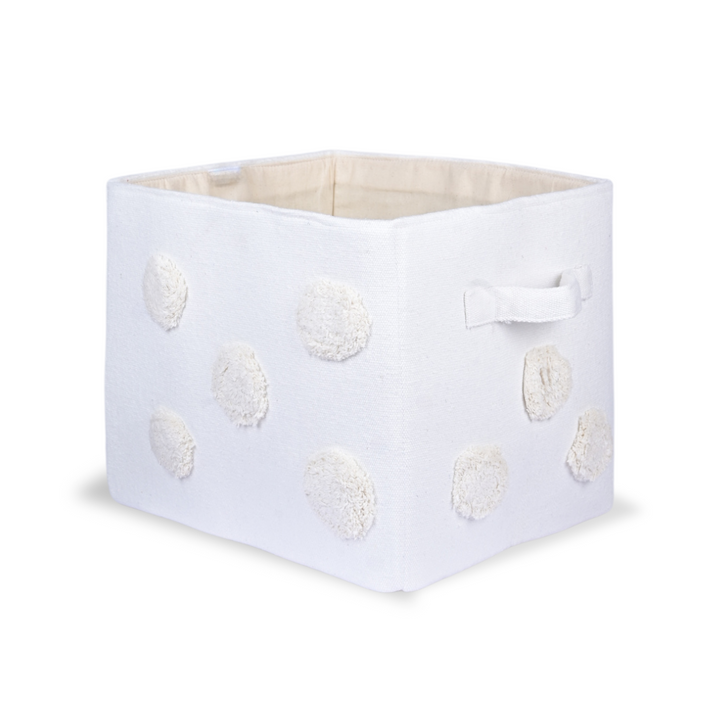 PomPom Medium Rectangular Beige Toy Storage Basket