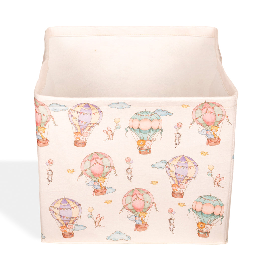 Hot Air Balloon Large Felt Storage Basket with Lid
