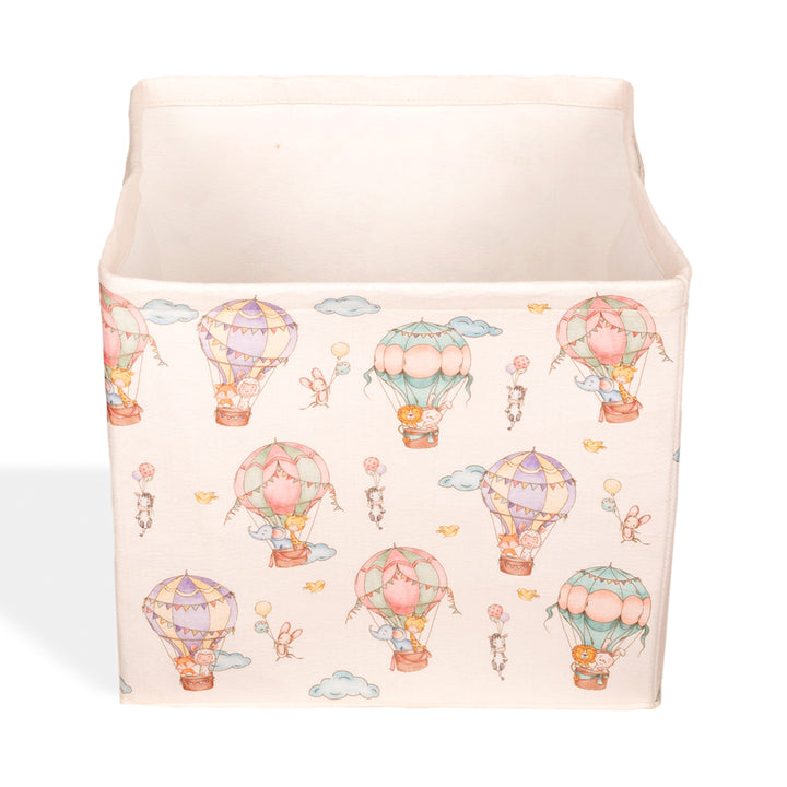 Hot Air Balloon Large Felt Storage Basket with Lid