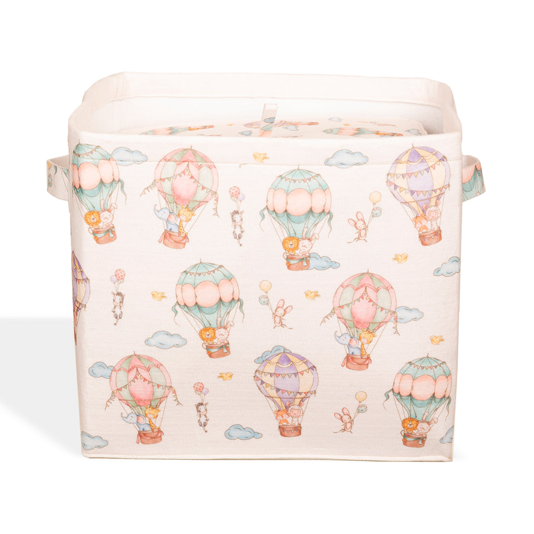 Hot Air Balloon Medium Felt Storage Basket with Lid