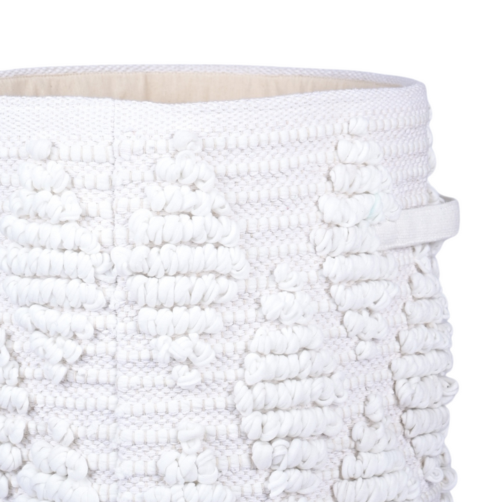Woven Treasure Large Round Beige Toy Storage Basket
