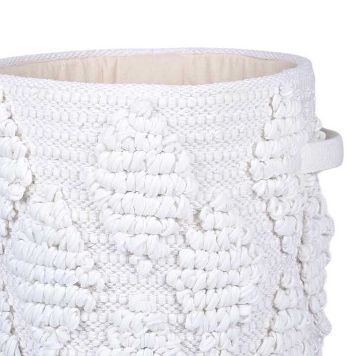 Woven Treasure Medium Round Beige Toy Storage Basket