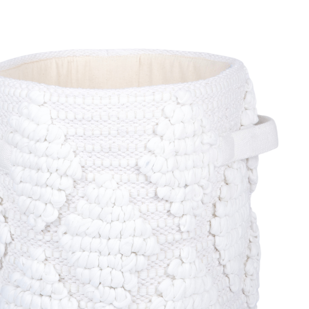 Woven Treasure Small Round Beige Toy Storage Basket