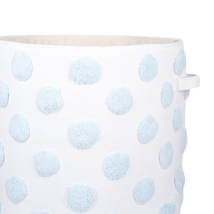 PomPom Extra-Large Round Blue Toy Storage Basket