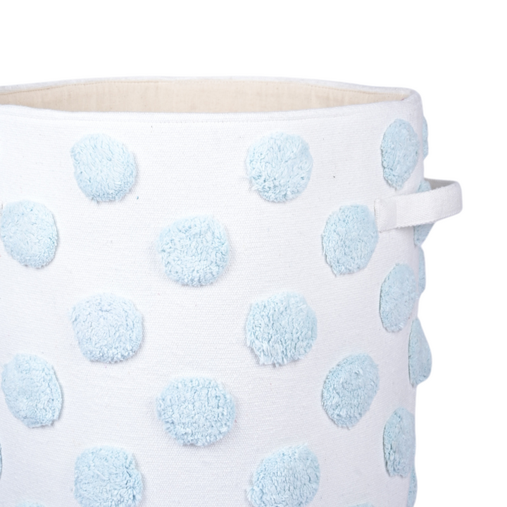 PomPom Large Round Blue Toy Storage Basket
