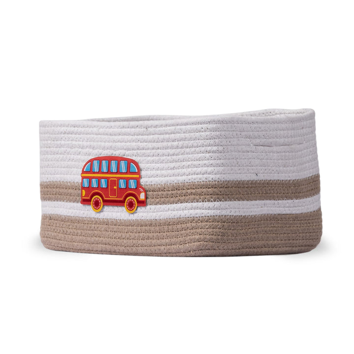 Cotton Rope 'Transport Trail' Small Rectangular Beige Toy Storage Basket