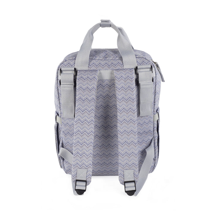 Zigzag Grey Backpack Diaper Changing Bag