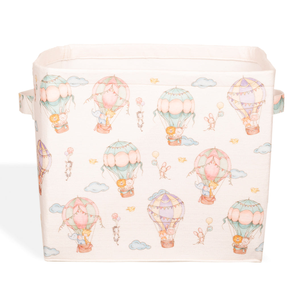 Hot Air Balloon Medium Felt Storage Basket with Lid