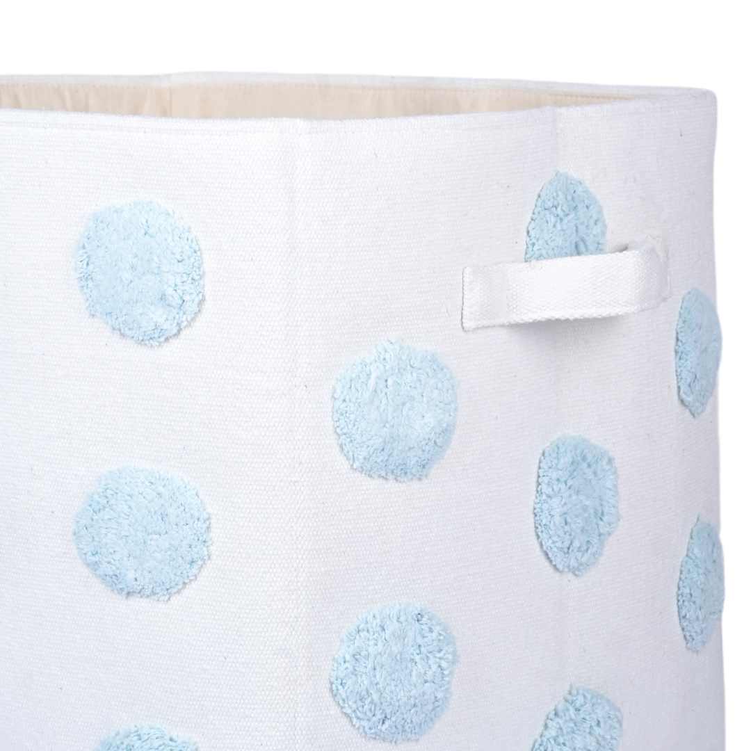 PomPom Large Rectangular Blue Toy Storage Basket