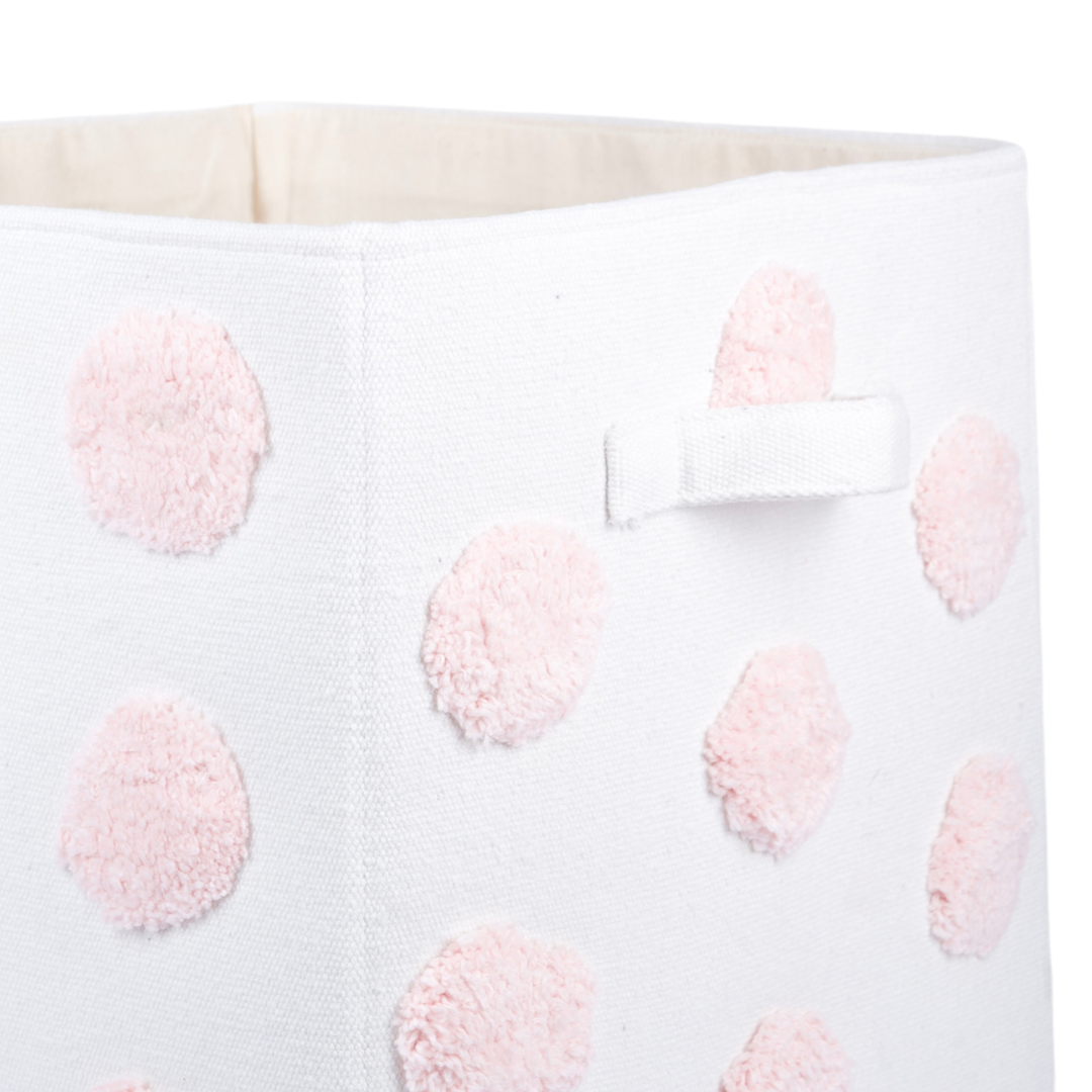 PomPom Large Rectangular Pink Toy Storage Basket