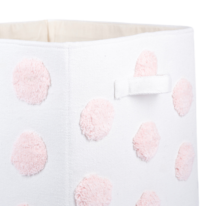 PomPom Large Rectangular Pink Toy Storage Basket