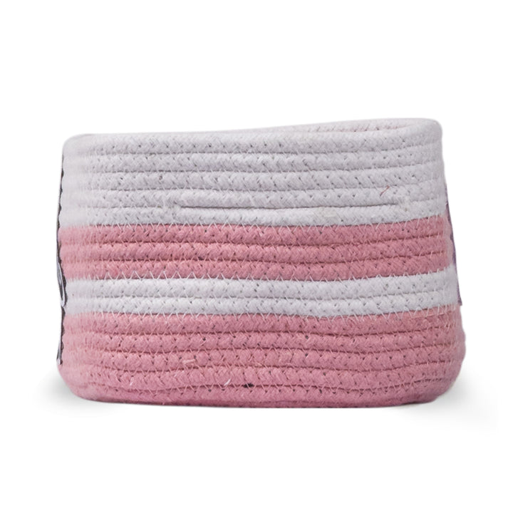 Cotton Rope 'Animal Kingdom' Extra-Small Rectangular Pink Toy Storage Basket