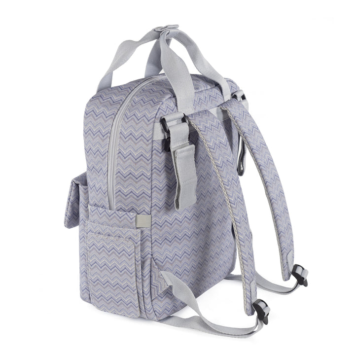 Zigzag Grey Backpack Diaper Changing Bag