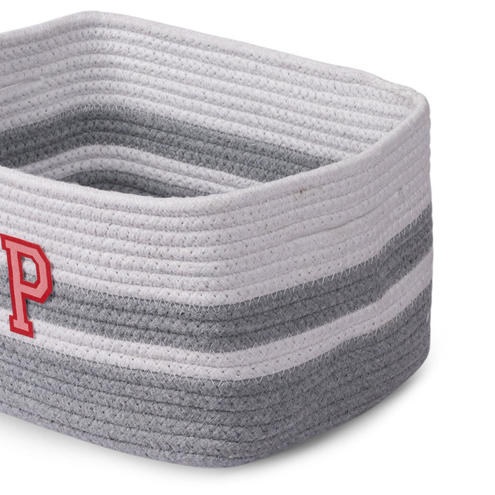 Cotton Rope 'Transport Trail' Small Rectangular Grey Toy Storage Basket