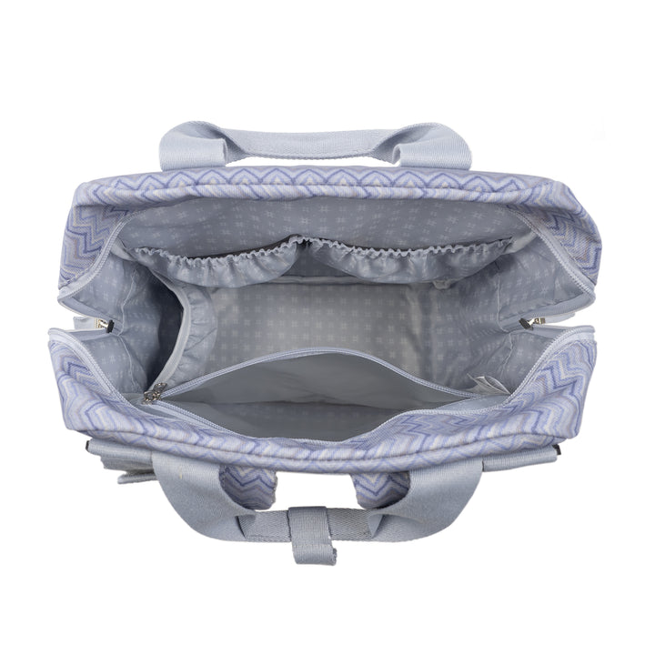 Zigzag Grey Backpack Diaper Changing Bag