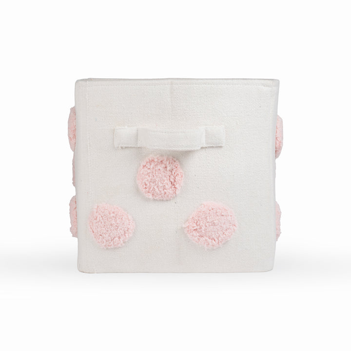 PomPom Medium Rectangular Pink Toy Storage Basket