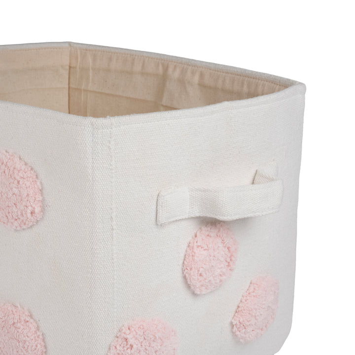 PomPom Medium Rectangular Pink Toy Storage Basket