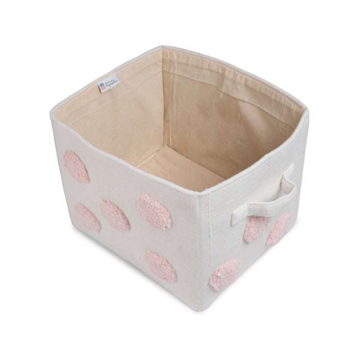 PomPom Medium Rectangular Pink Toy Storage Basket
